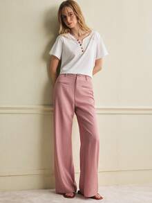 Écloséra 2026春夏新款粉色喇叭裤（女款） - 粉色 - 查看 2