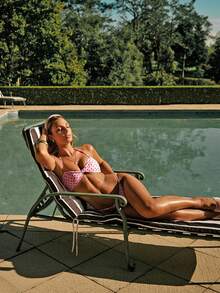 Swim Mod 女士波点印花泳衣套装，适合海滩度假 - 粉色 - 查看 1