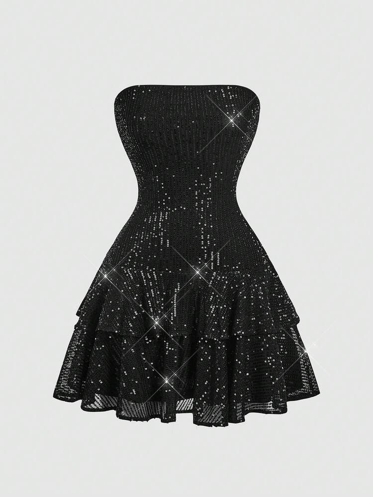 betsey johnson black sequin dress and Gold Dress, Size 12 Hand wash Y2K Betsey Johnson Rainbow Sequin