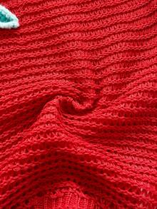 Soleia Women's Summer Vacation Beach Starfish Pattern Halter Knit Top And Skirt Set - Red - View 5