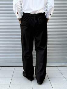 STYNVO 男士休闲日常办公室通勤修身纯色斜口袋西装裤 - 黑色 - 查看 6