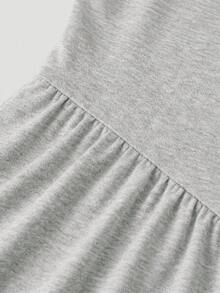 Tween Girls' Casual Solid Color Criss-Cross Racerback Sports Dress,Kids - Grey - View 5
