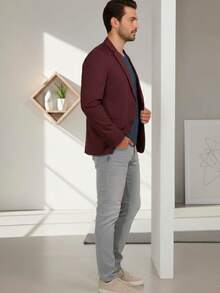 Blazer Casual Busines - Rojo violeta - Ver 2