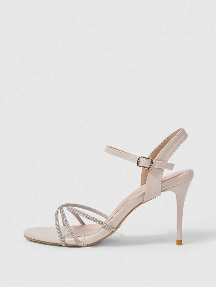 CUCCOO CHICEST Women's Pointed Toe Buckle Design Fashion Daily Wear High Heel Sandals Summer Shoes Wedding Shoes Bride Shoes