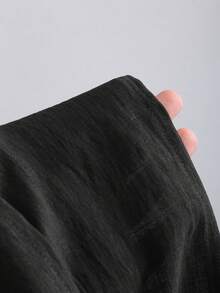 SHEIN Sweetro 复古浪漫优雅俏皮可爱甜美波西米亚风音乐节度假约会通勤无袖A字双层荷叶边迷你连衣裙，适合春、夏、秋、冬四季穿着。 - 黑色 - 查看 7