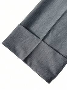 SHEIN Franclia Pantalones de traje de talle alto y cintura estrecha de 7/8 de longitud versátiles para mujer con cinturón - Gris Claro - Ver 4