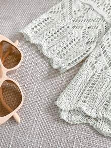 GlowEve Áo khoác cardigan mỏng nhẹ tay lửng 3/4 khoét lỗ dành cho nữ, mẫu mới mùa hè. - trắng - Xem 7