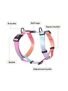 1pc Gradient Color Dog Harness, Small Dog Leash, Comfortable And Adjustable, Suitable For Outdoor Walks And Training For Small Dogs. - Multicolor - View 2