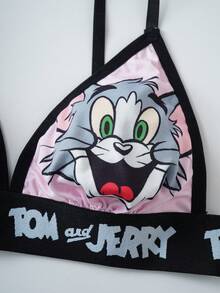TOM & JERRY X SHEIN 女士卡通印花休闲时尚内衣套装 - 淺粉色 - 查看 5