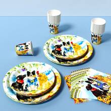 Flower Field Cute Dog Disposable Plates, Napkins And Cups Set, Serves 8 Guests. This Disposable Party Supplies Set (Including Plates, Napkins And Cups) Is Perfect For Birthday Parties, Weddings And Family Picnics. - View 4
