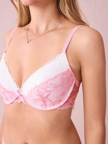 Bộ áo ngực hai dây phối ren nhiều màu sắc dành cho nữ - Hồng - Xem 9