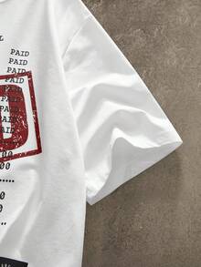 AXEPEAK Standard Fit Men's White Boxy Cropped T-Shirt, Summer - White - View 4