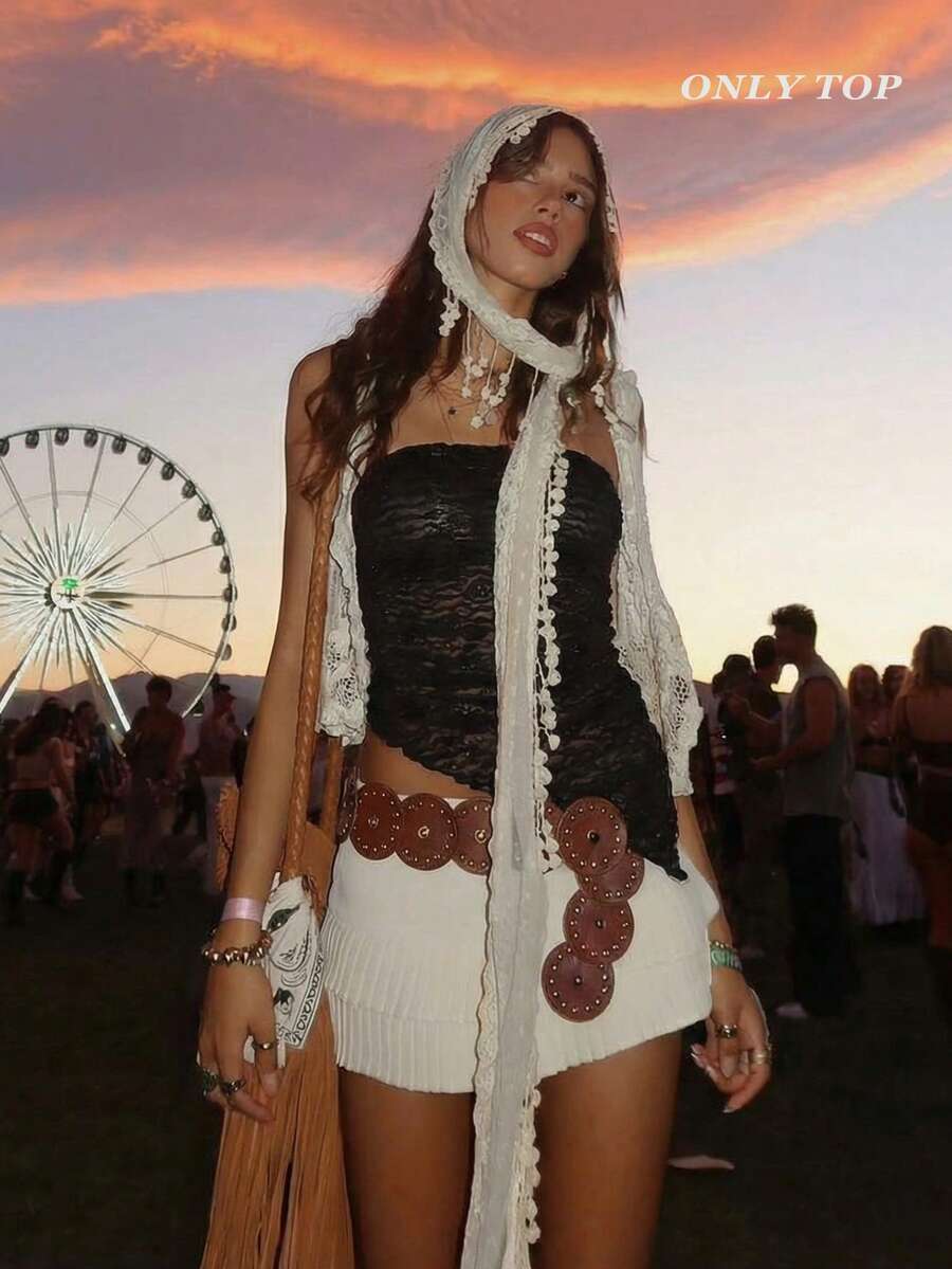 SHEIN MOD Áo camisole không tay dáng lệch vạt màu trơn gợi cảm dành cho nữ - Màu xám đen - Xem 1