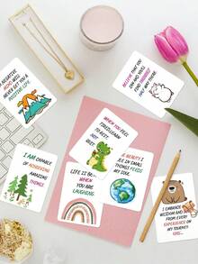 2 Packs Cute Inspirational Cards, Motivational Postcard, Inspirational Note Cards, Motivational Quote Cards, Prayer And Blessing Positive Energy Card - multicolor - View 8