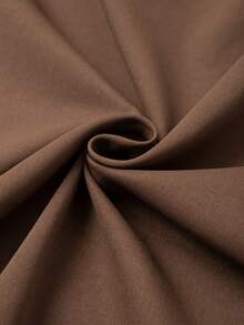 Juhart 大码女装春季优雅通勤风纯色泡泡袖V领系带上衣搭配撞色系带腰部开衩裙两件套，适合日常通勤 - 彩色 - 查看 8