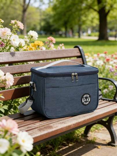 1pc Insulated Lunch Bag With Bear Pattern - Lunch Box Soft Cooler Cooling Tote For Adult Men Women,Waterproof And Portable For Office - Keep Your Food Fresh And Delicious Christmas For Holiday Gift Giving