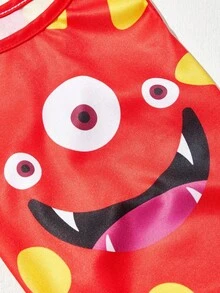 PETSIN 1pc Pet Cat Dog Polka Dot Cute Monster Print Breathable Comfortable Pet Vest - Multicolor - View 10