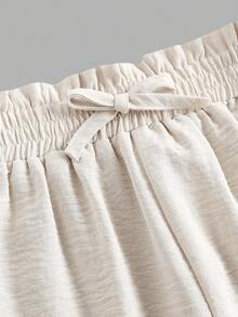 Firerie Kids 少女宽松腰身杏色纹理两件套，休闲时尚，百搭，适合派对、郊游、姐妹合照、公园、露营、度假、日常休闲等场合。 - 杏色 - 查看 3