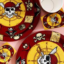 Pirate Voyage Disposable Plates, Napkins And Cups Set, Serves 20 Guests. This Disposable Party Set (Including Plates, Napkins And Cups) Is Perfect For Birthday Parties, Weddings And Family Picnics. - View 6
