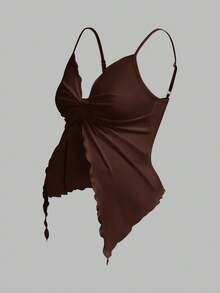 Modmama 2pcs Maternity Summer Casual Solid Color Front Twist Asymmetric Hem Camisole - Multicolor - View 6