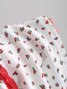 Sweetra Y2K Casual Sweet Floral Textured Fabric Camisole - White - View 4