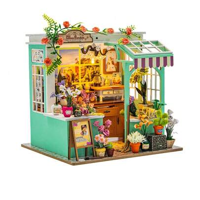 DIY花店微缩房屋玩具，全新NFC互动礼品，DIY花店，微缩建筑模型，亲子手工玩具，亲子互动玩具，益智玩具