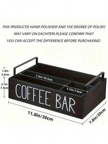 1pc Wooden Coffee Bar Storage Box, Used For Tabletop Coffee Capsules Or Racks, Tabletop Storage Boxes, Condiments And Coffee, Bar Decoration, Home Storage, Room Decoration, Etc - Multicolor - View 1