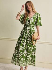 Écloséra 新款时尚优雅宽松短袖连衣裙，女士春夏款 - 彩色 - 查看 5