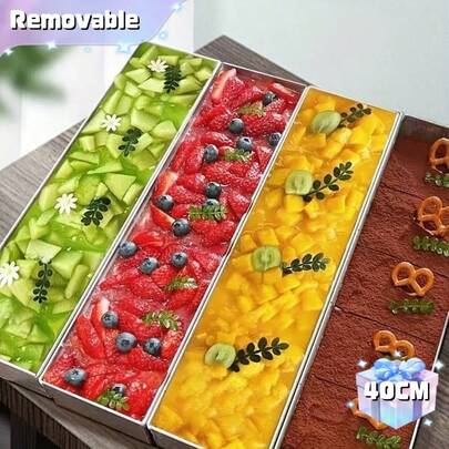 Khuôn nướng bánh Tiramisu và Cheesecake cao cấp bằng nhôm - Hình chữ nhật với vách ngăn có thể tháo rời, đáy chắc chắn cho bánh mousse hoàn hảo - Dụng cụ nhà bếp bền bỉ, làm thủ công, khóa cài có thể tháo rời, vách ngăn có thể tháo rời.