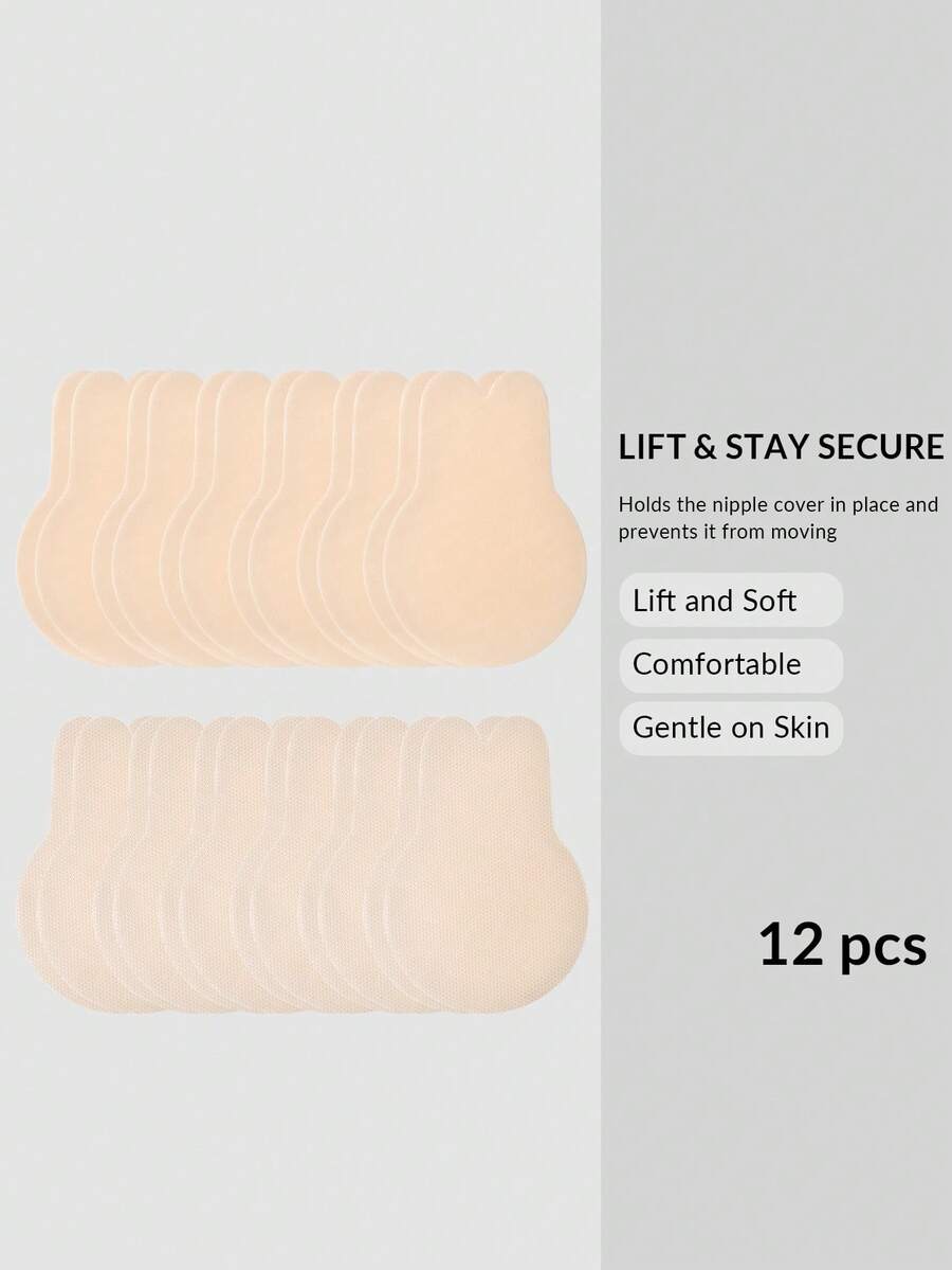 SHAPORA 6对装女士粘性文胸，兔耳和蚂蚁皮图案 - 杏色 - 查看 1