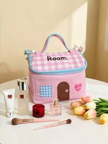 Small House Makeup Bag, Dopamine-Inspired Color Scheme, Large Capacity With Separate Compartments, Travel-Friendly, Portable, And Waterproof - Multicolor - View 8