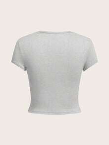 SHEIN EZwear 4件套休闲圆领插肩短袖修身女式T恤，适合夏季穿着 - 彩色 - 查看 8