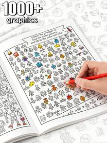 MINKOJA 1000+ Pictures, 32-Page Find And Color Activity Book | Fun Focus And Attention Workbook, Educational Early Learning Tool For Home And School Use, Printed On Paper - Multicolor - View 3