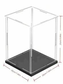1 件装透明亚克力展示盒防尘保护盒,适用于花卉、摆件、收藏品、家居装饰展示架收纳整理 - 黑色 - 查看 24