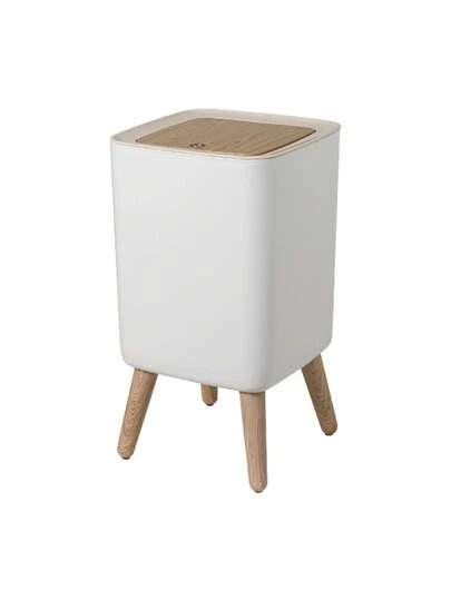 1 Thùng rác nhựa màu trắng di động có nắp đậy, thùng đựng rác hữu cơ nhà bếp, thùng rác thời trang sang trọng, thích hợp cho nhà bếp, phòng tắm, ký túc xá, văn phòng, nhà ở và các nơi khác, đồ dùng gia đình.