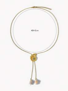 Opalesca Dây chuyền nữ, Cao cấp/Sang trọng/Đẳng cấp/Đeo hàng ngày/Tối giản, Ngọc trai/Pha lê, Dành cho Mẹ/Phụ nữ/Cô gái/Mẹ, Mùa hè/Bãi biển/Dạ hội/Tiệc tùng/Kỳ nghỉ/Du lịch, Đính hôn/Đám cưới/Lời hứa, Cô dâu, Hình trái tim/Hoa, Phong cách cổ tích/Nàng tiên cá - Vàng - Xem 6