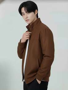 Chaqueta Doble Vista para Hombre Gamuzza y Bomber - Café integral - Ver 4