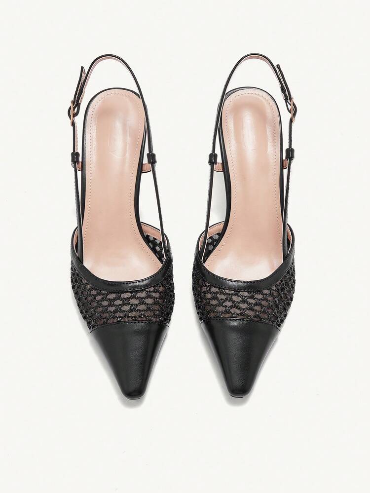 CUCCOO CHICEST Pointed Toe Sheer Mesh High Heels Sexy Women Pumps For Christmas And New Year Holiday Vibe Fall And Winter