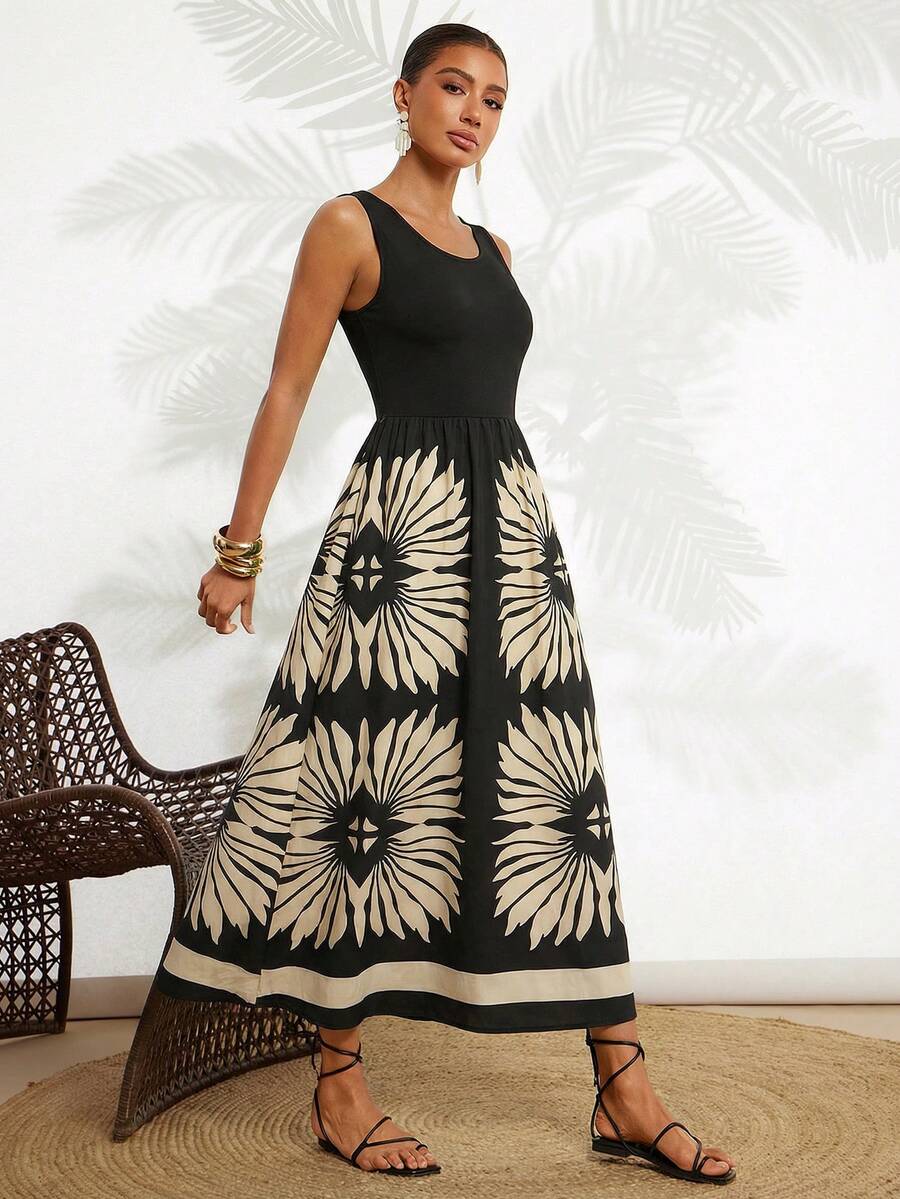 Amorya Đầm nữ thanh lịch kiểu dáng nghỉ dưỡng, in họa tiết Âm Dương, phối màu, hở lưng, cổ chữ U, thắt eo, in hoa, đầm đi nghỉ mát, đầm nữ cỡ XS, đầm hoa cho nữ, đầm hoa mùa hè cho nữ, đầm Zanzea cho nữ, quà tặng cho mẹ, đầm chữ A, trang phục dự tiệc, đầm đi biển, đầm hè, đầm thanh lịch, đầm đi nghỉ mát cho nữ, đầm phong cách Boho, đầm hoa mùa hè kiểu Tây Ban Nha, đầm thường ngày cho nữ, đầm chống nắng cho nữ, đầm dài sang trọng cho nữ, trang phục đi nghỉ mát, đầm dự tiệc, đầm thời trang nữ, đầm mới nhất, đầm nữ trang phục trang trọng, đầm đi nghỉ mát cho nữ, đầm nữ mới về, đầm Zanea cho nữ.