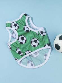 PETSIN 1pc Green Pet Vest For Cats And Dogs, Football World Cup Themed, Sunscreen And Insect-Proof, Summer - Multicolor - View 6