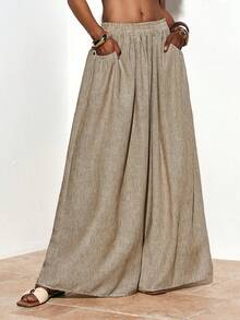 Zivah 2026 Modern Commuter Distinctive Minimalist Textured Fabric Khaki Long Pants - Khaki - View 9