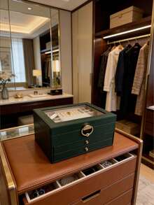 1pc Light Luxury Elegant Jewelry Storage Box, Suitable For Storing And Displaying Rings, Bracelets, Necklaces, And Earrings. High End Exquisite Multi-Layer Drawer Style Jewelry Storage Box With Large Capacity - Green - View 2