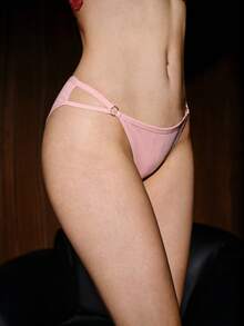 3-Piece Split Front Hollow Round Button Women's Briefs - Multicolor - View 7