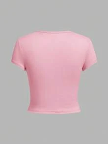 SHEIN EZwear 4件套休闲圆领插肩短袖修身女式T恤，适合夏季穿着 - 彩色 - 查看 2