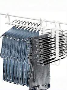 1 Móc Treo Quần Tiết Kiệm Tiết Kiệm, Chống Trượt, Bằng Thép Không Gỉ, Đa Chức Năng, Dùng Để Treo Quần Tây, Quần Jean, Khăn Rách, Giá Sắp Xếp Tủ Quần Legging. - trắng - Xem 3
