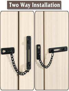 Khóa xích cửa chịu lực cao với lò xo an toàn - Khóa an ninh chống trộm, màu đen mờ, dùng cho cửa trong/ngoài, cửa chính, căn hộ, khách sạn, văn phòng - Tăng cường an ninh và riêng tư, khóa cửa cho nhà ở, an ninh khách sạn, lớp hoàn thiện kim loại bóng bẩy, cấu trúc kim loại bền chắc. - Nhiều màu - Xem 5