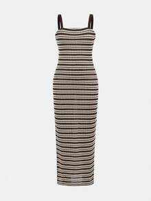 SHEIN 少女红色串珠吊带连衣裙，优雅时尚，百搭，适合派对、郊游、姐妹合照、公园、露营、度假、日常休闲穿着 - 彩色 - 查看 5