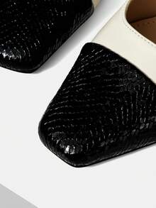 MOTF BOMBAS DE TACÓN GRUESO CON HEBILLA AJUSTABLE Y ESTAMPADO DE COCODRILO PARA MUJER - Albaricoque - Ver 7