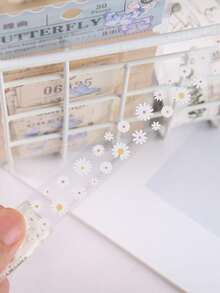 5卷1.8英寸*3.23英寸可爱透明仲夏雏菊装饰贴纸，DIY装饰材料和纸胶带，适用于礼品包装、DIY手工用品、绘画、学习和办公，适合母亲节、感恩节。 - 多色 - 查看 3