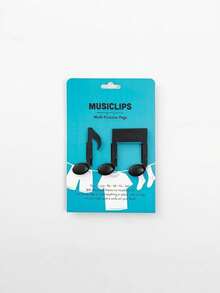 Joivida 1个音符形状的夹子，可用作晾衣夹、防风夹、食品密封夹、文件袋夹、衣夹，适合作为圣诞节、万圣节、新年礼物 - 黑色 - 查看 5